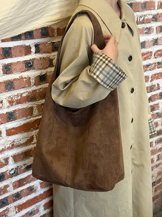 suede tote bag