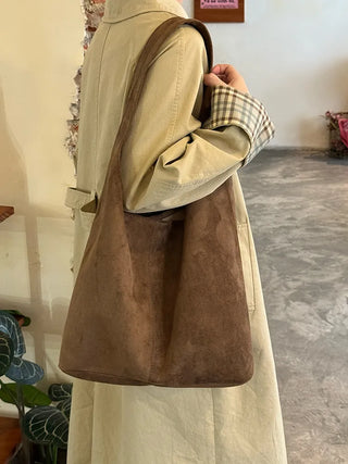 suede tote bag
