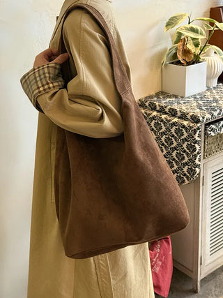 suede tote bag