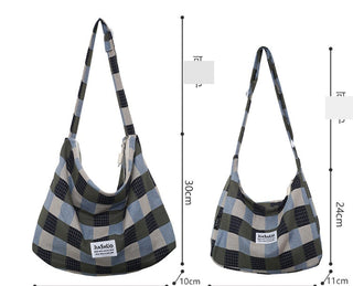 plaid canvas messenger