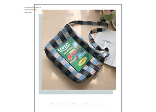 plaid canvas messenger