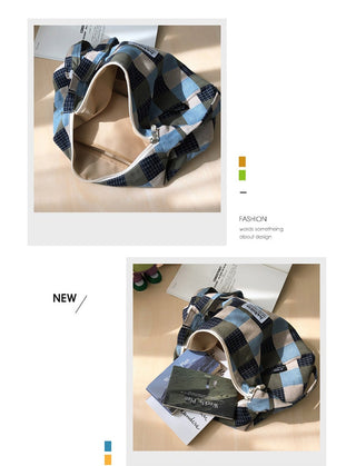 plaid canvas messenger