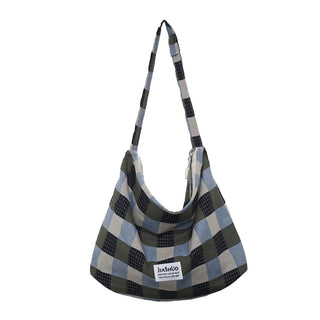 plaid canvas messenger