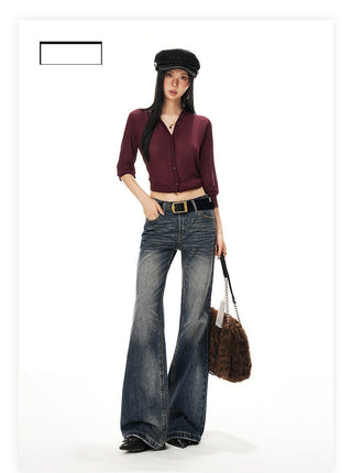 low waist bell-bottom