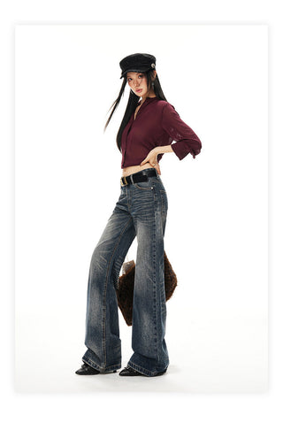 low waist bell-bottom