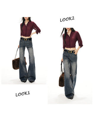 low waist bell-bottom