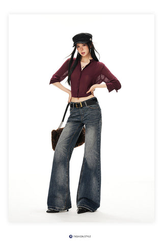 low waist bell-bottom