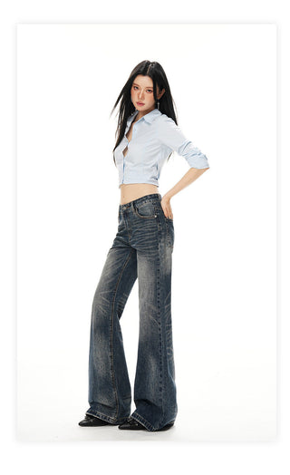 low waist bell-bottom