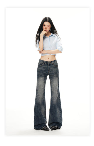 low waist bell-bottom