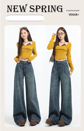 high waist wide jeans