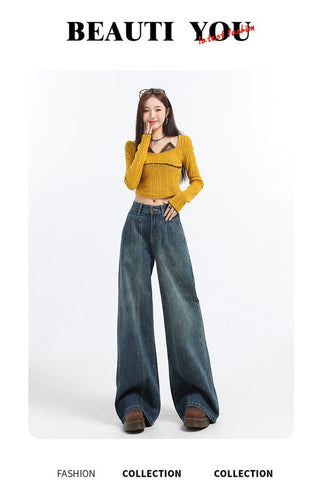 high waist wide jeans