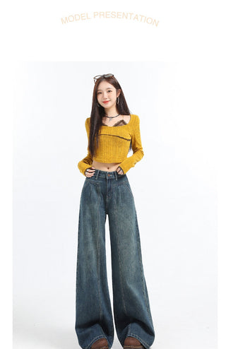 high waist wide jeans