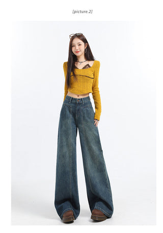 high waist wide jeans
