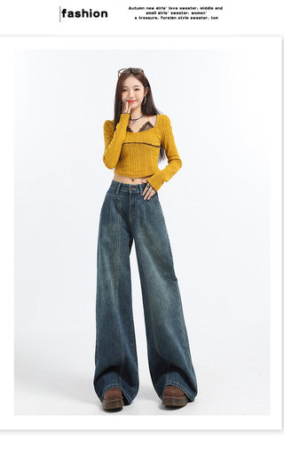 high waist wide jeans