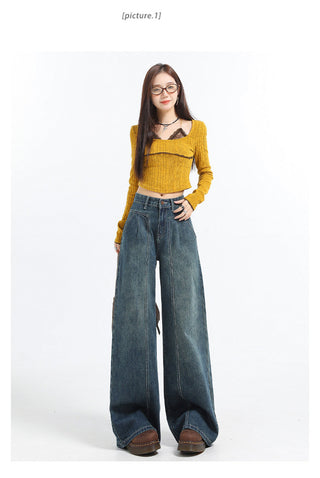 high waist wide jeans