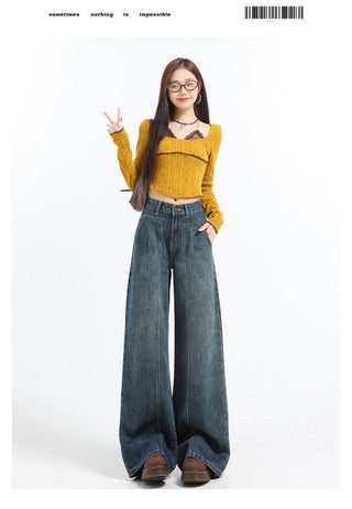 high waist wide jeans