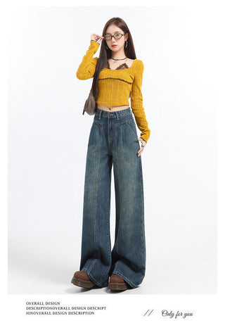 high waist wide jeans