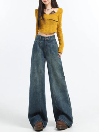 high waist wide jeans