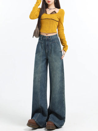 high waist wide jeans