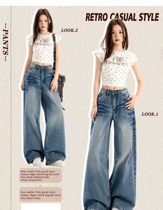 high waist wide jeans