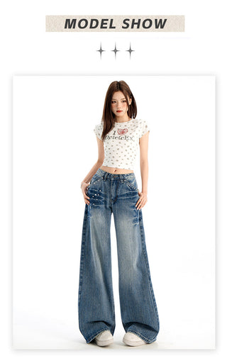 high waist wide jeans