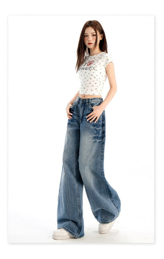high waist wide jeans
