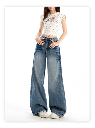 high waist wide jeans