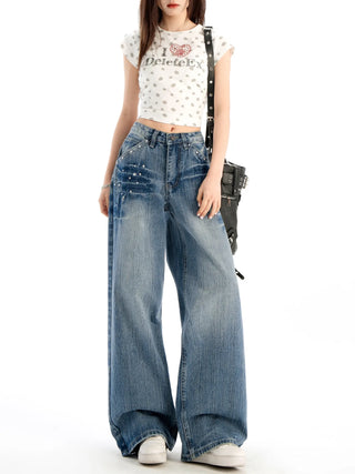 high waist wide jeans
