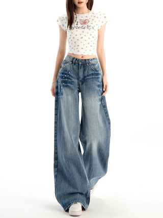 high waist wide jeans