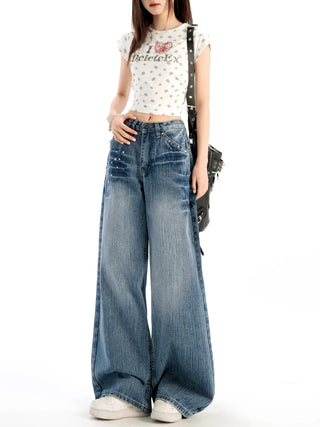 high waist wide jeans