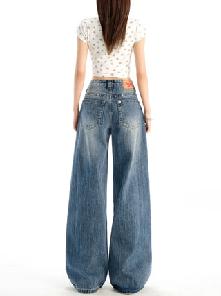 high waist wide jeans