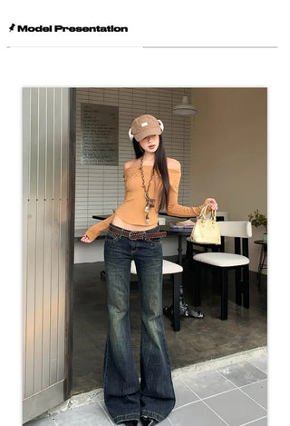 low waist bell-bottom