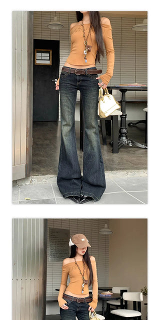 low waist bell-bottom