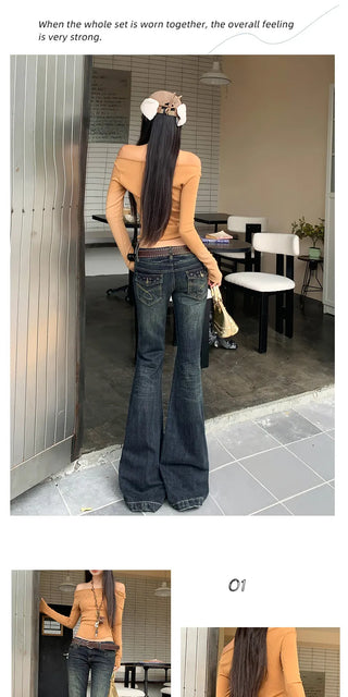 low waist bell-bottom