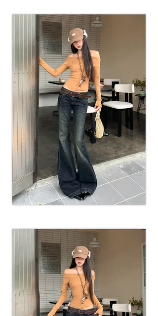 low waist bell-bottom