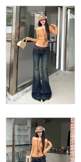 low waist bell-bottom