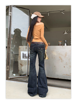 low waist bell-bottom