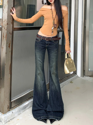 low waist bell-bottom