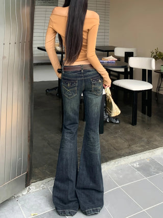 low waist bell-bottom