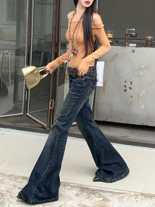 low waist bell-bottom