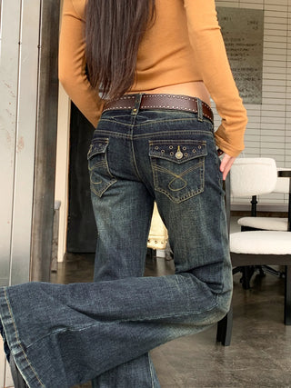 low waist bell-bottom