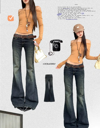 low waist bell-bottom