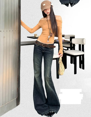 low waist bell-bottom