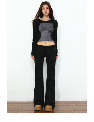 hip-hugger flare jeans