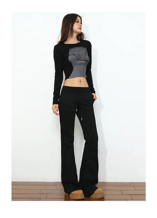 hip-hugger flare jeans