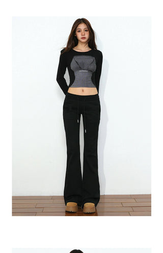 hip-hugger flare jeans