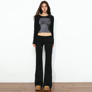 hip-hugger flare jeans