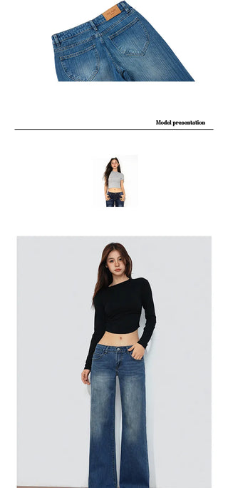 loose bell-bottom jeans