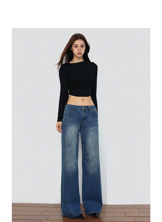 loose bell-bottom jeans