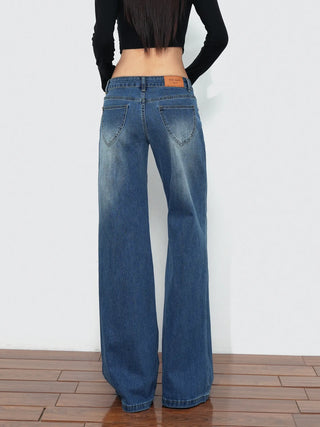 loose bell-bottom jeans